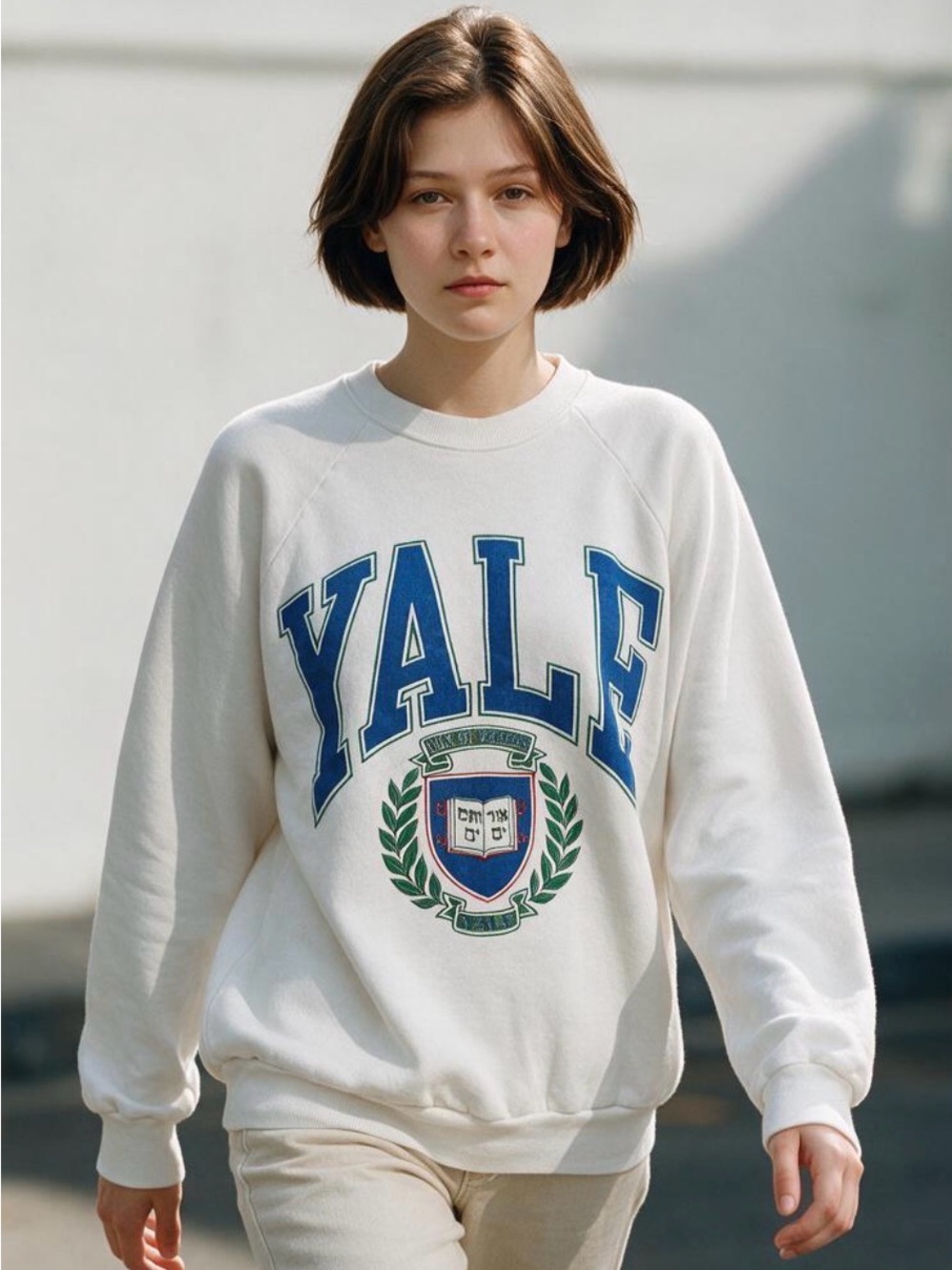 Vintage Screen Stars Yale University Sweatshirt White 90s Pullover Size XL
